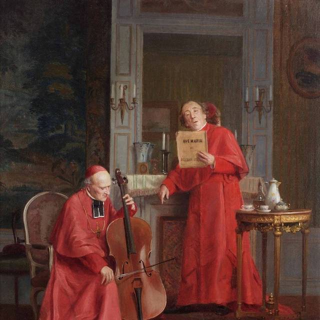 拉中提琴的男人宫廷油画装饰画