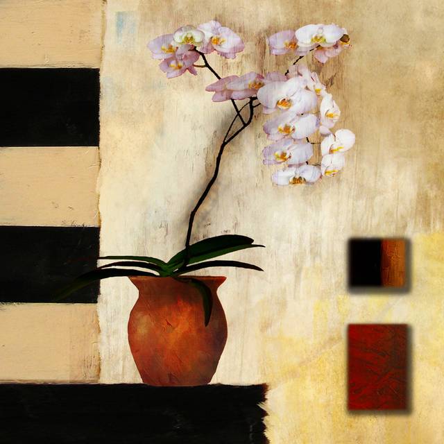 油画手绘插花装饰画6