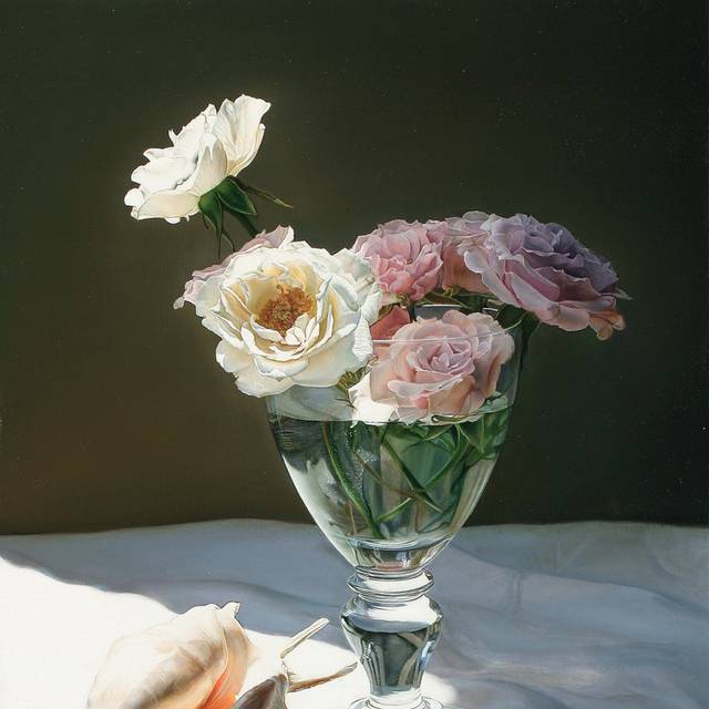 粉白鲜花装饰画