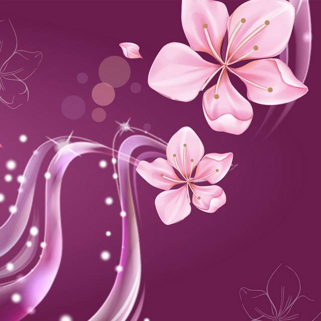 大气精美时尚紫色花朵装饰画