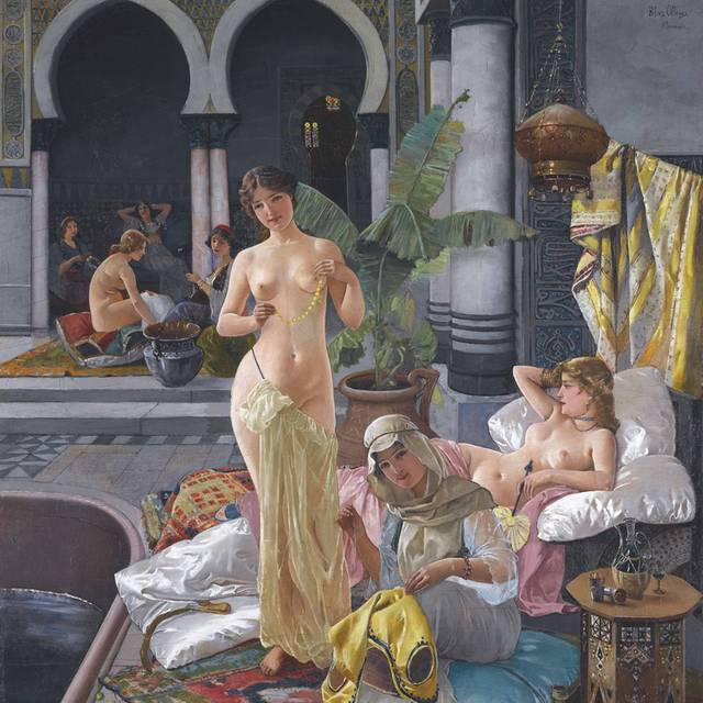沐浴的少女们欧洲宫廷油画