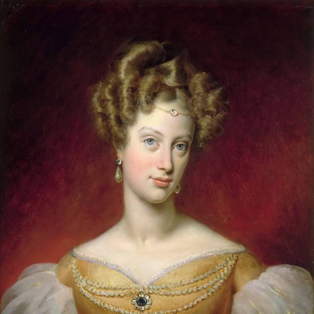 戴宝石额饰的女人欧洲宫廷油画