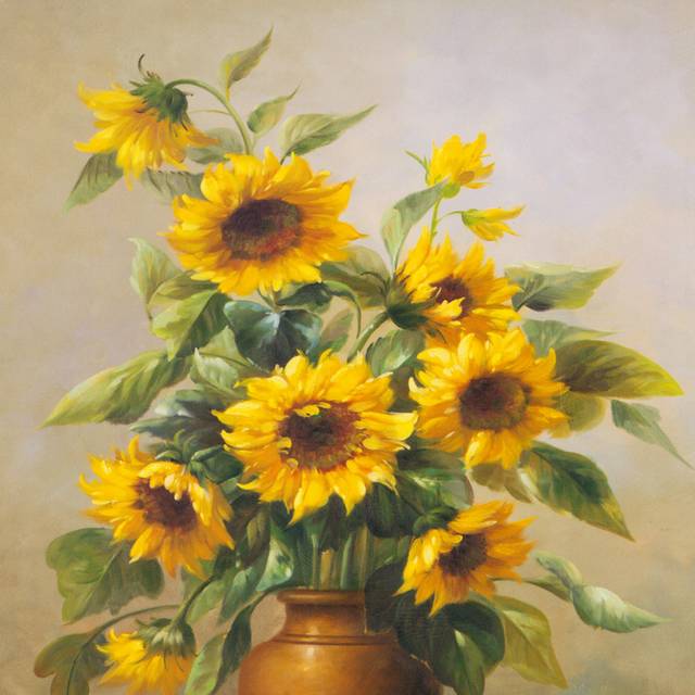 油画手绘向日葵装饰画