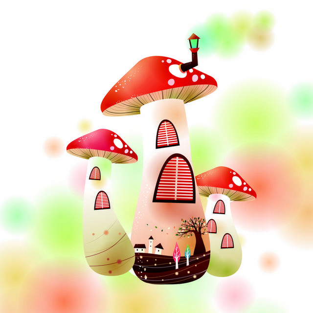 蘑菇屋装饰画