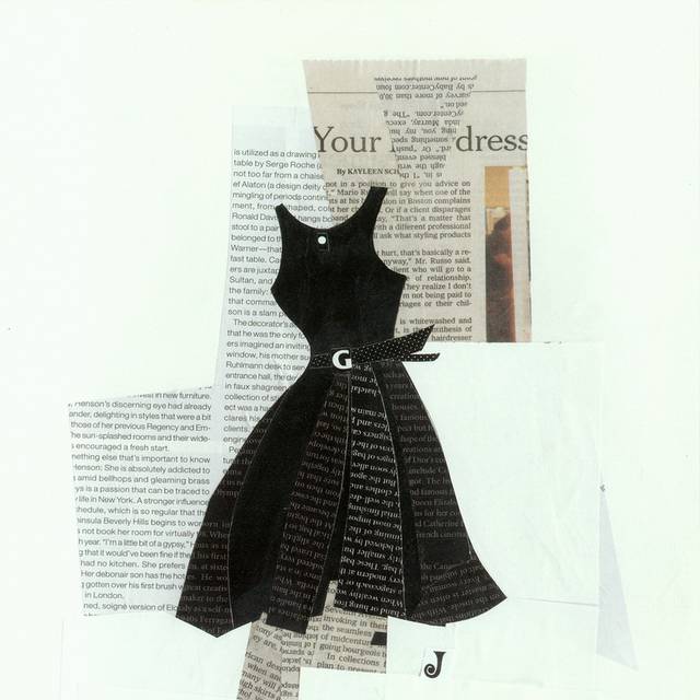 复古小黑裙装饰画