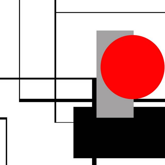 红灰黑不规则图形装饰画