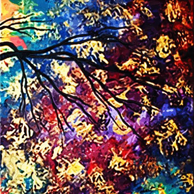 抽象彩色树木油画装饰画2