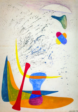 后现代抽象线条色块油画人物装饰画_图品汇