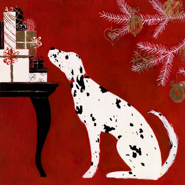 圣诞狗狗装饰画