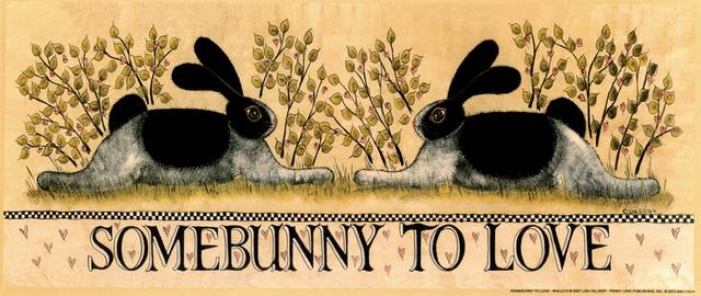 两只兔子装饰画