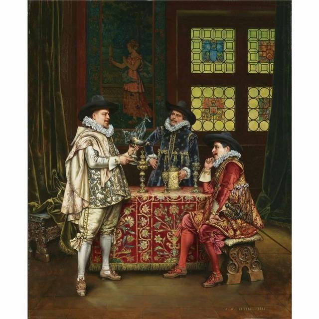聊天的贵族欧洲宫廷油画