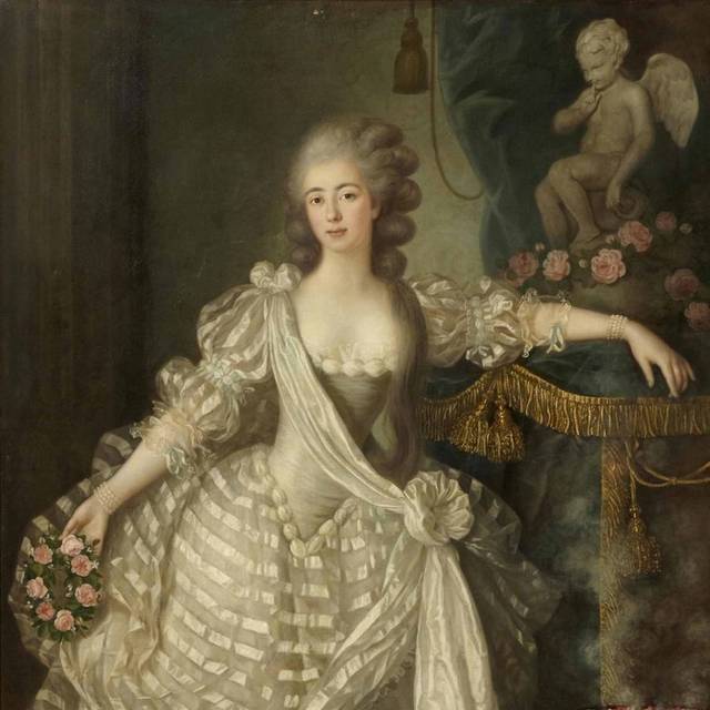 优雅白裙子的女人宫廷油画