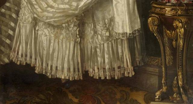 优雅白裙子的女人宫廷油画