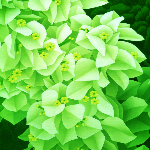 绿叶中的花朵装饰画1