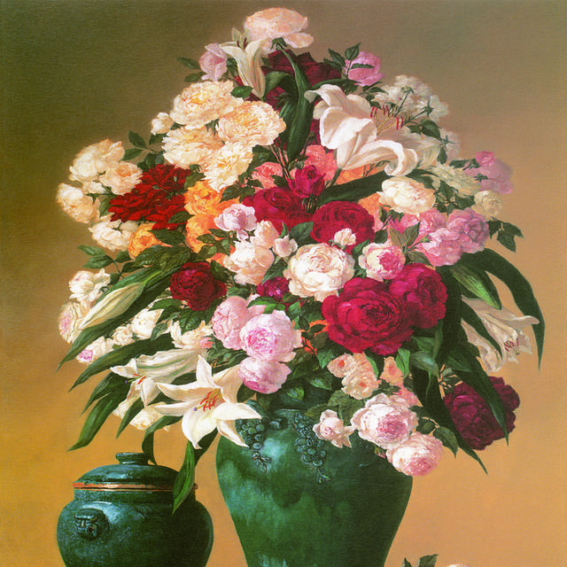 花瓶鲜花装饰画3