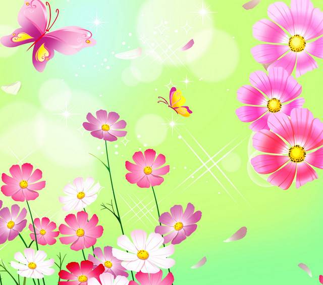 红色美丽的鲜花装饰画