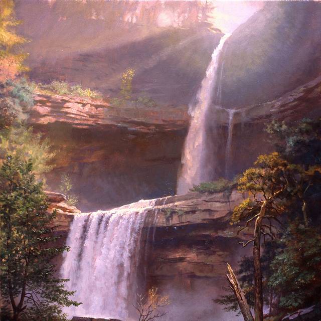 美丽瀑布装饰画素材