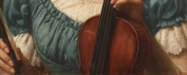 拿着小提琴的女孩宫廷油画装饰画