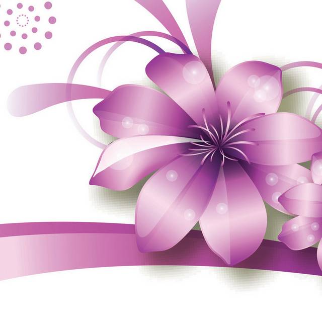 紫粉花卉创意装饰画