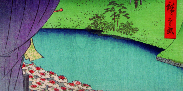 日式小湖边装饰画