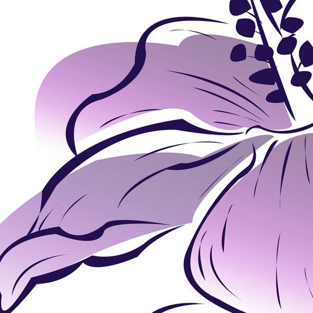 紫色手绘花朵装饰画