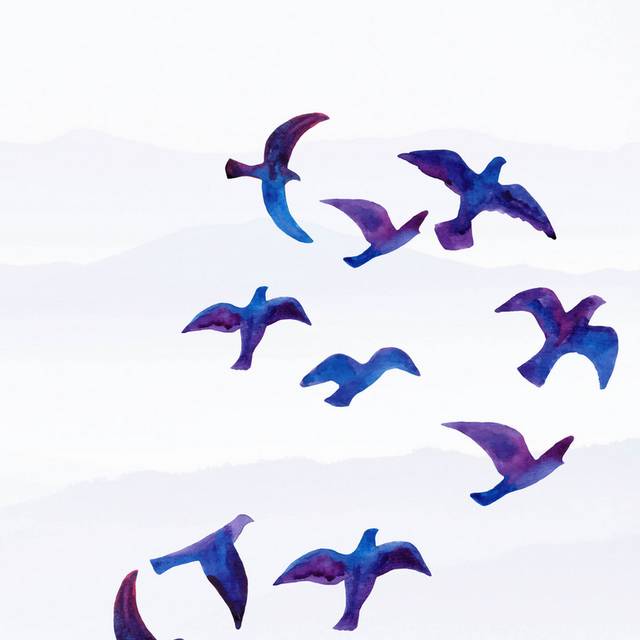 蓝色小鸟装饰画3