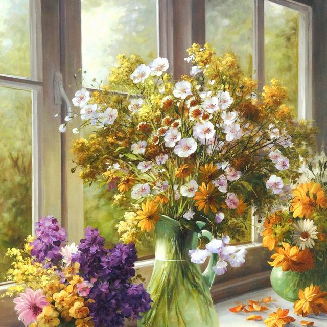 油画花朵装饰画5