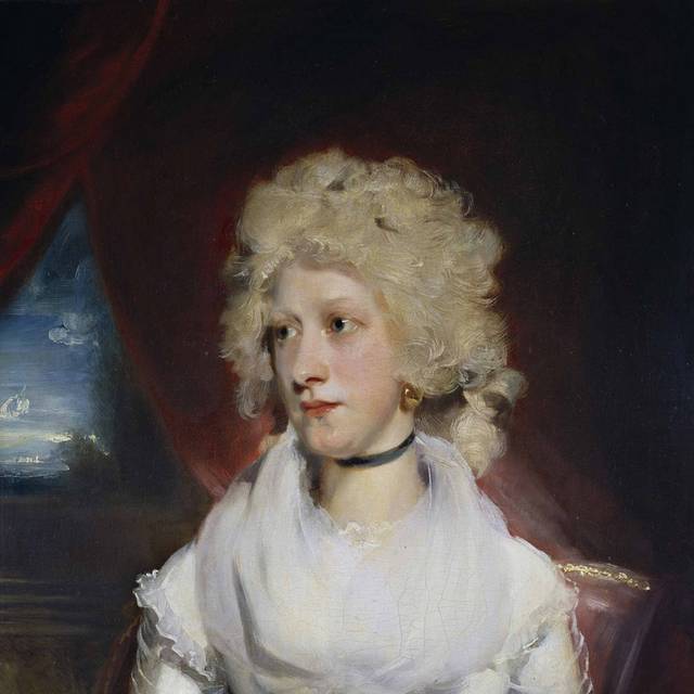 金色卷发的白裙女人宫廷油画装饰画