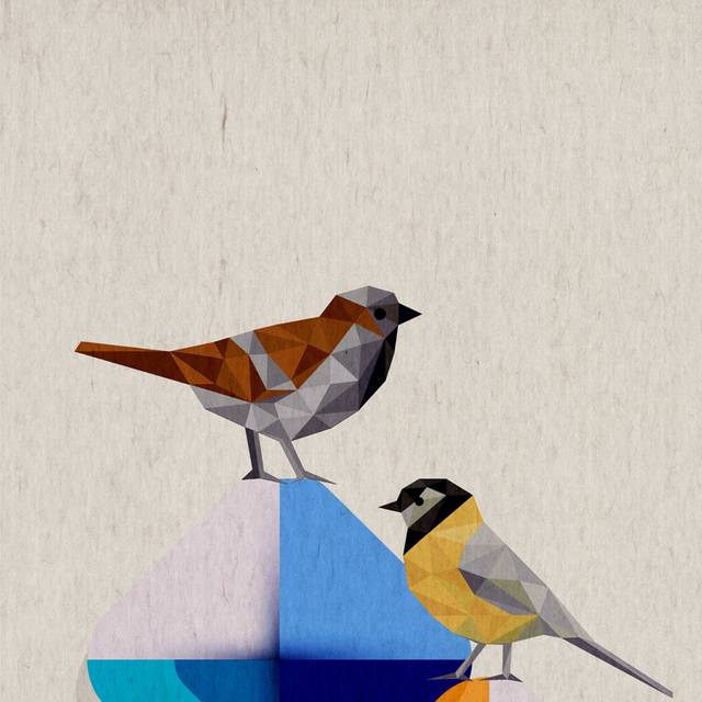 几何小鸟装饰画2