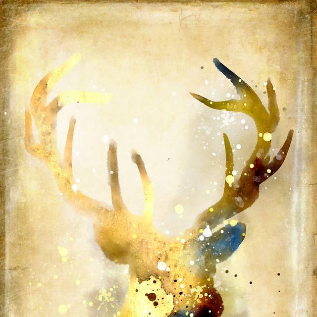 黄金鹿装饰画2