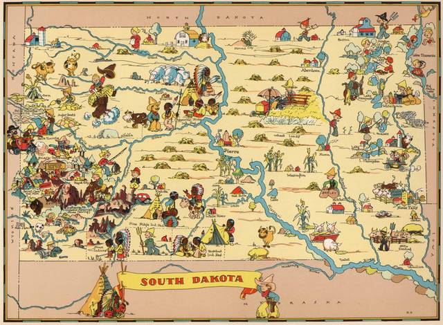 1935年出版内布拉斯加州地图装饰画