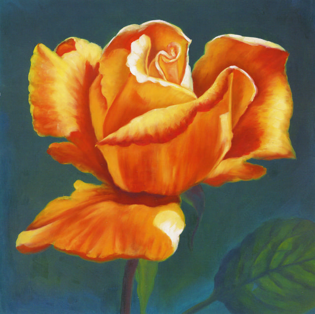 油画手绘多彩花卉装饰画5