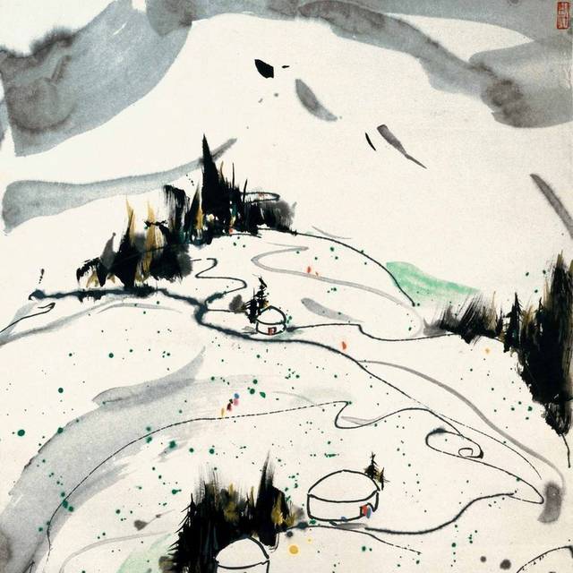 手绘古风吴冠中作品1
