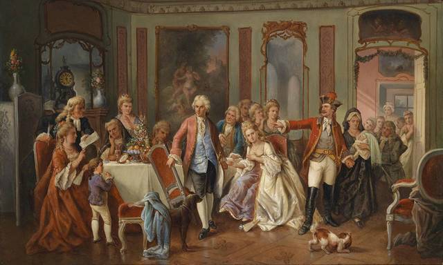 贵族们的小聚会欧洲宫廷油画