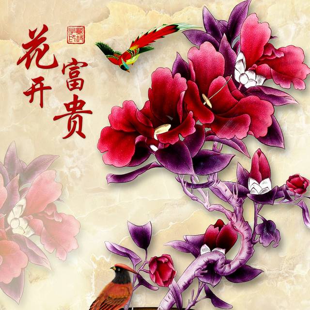 金瓶花玄关画素材