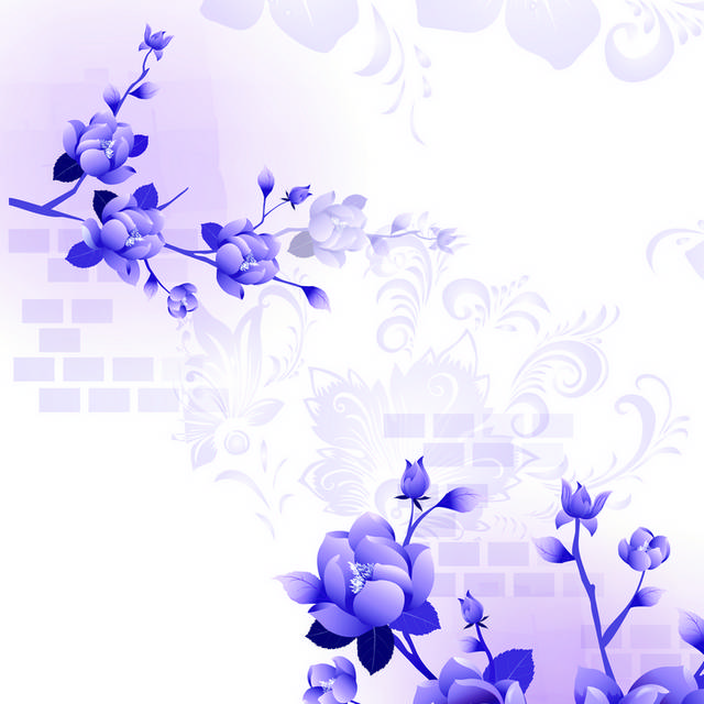 鲜艳紫色时尚花朵装饰画
