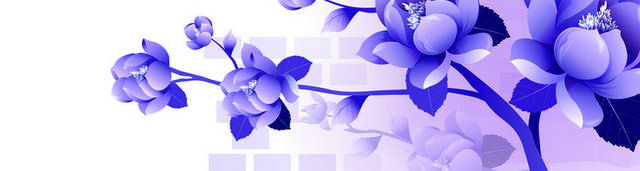 鲜艳紫色时尚花朵装饰画