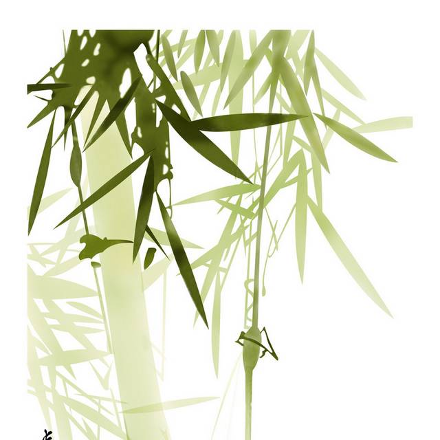 绿色竹子装饰画