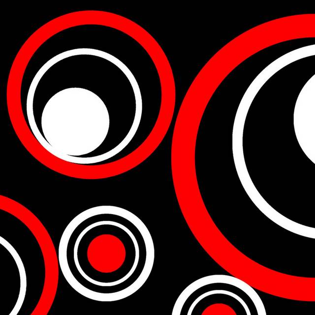 黑底红白圆圈装饰画