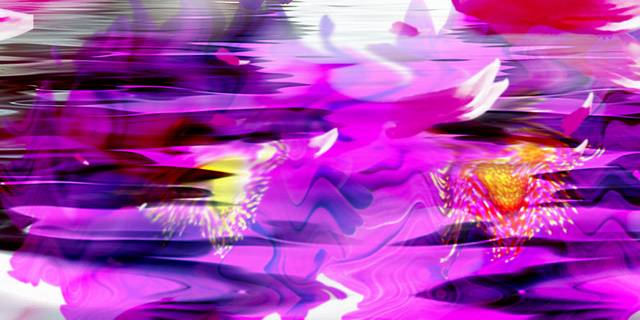 紫色非洲菊鹅卵石装饰画1