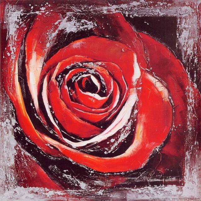 抽象手绘复古玫瑰装饰画