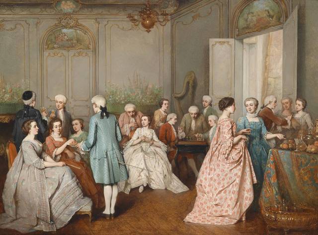 贵族们的聚会宫廷油画