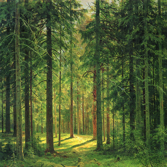 绿色树林装饰画2