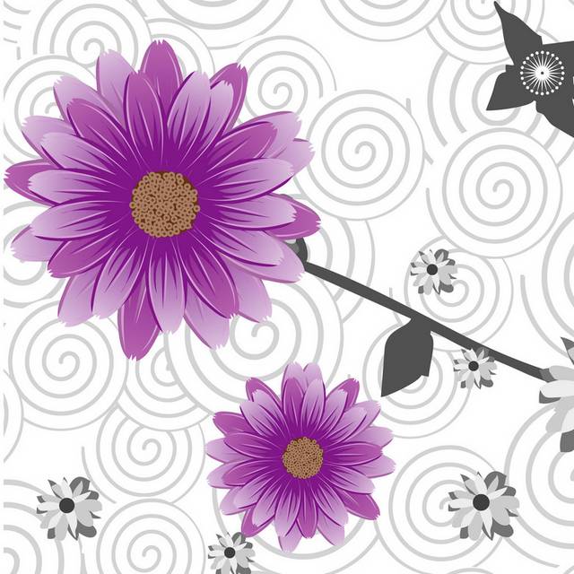 精美紫色鲜花无框画