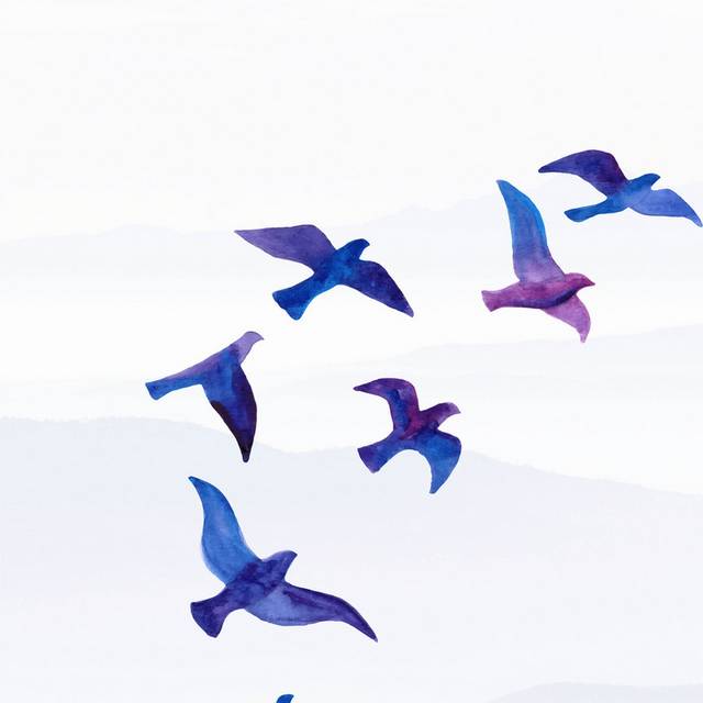 蓝色小鸟装饰画2