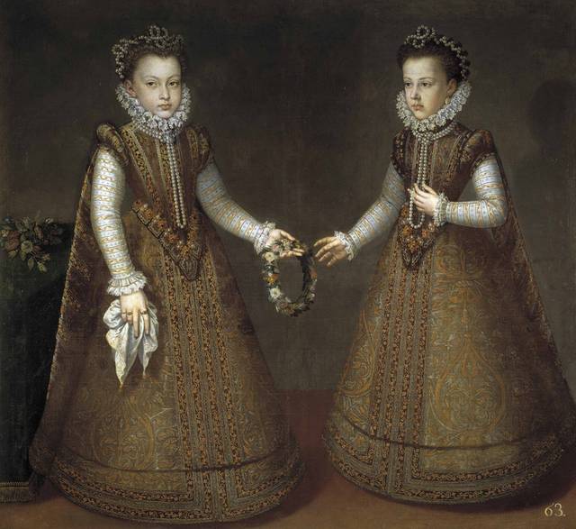 双胞胎女孩宫廷油画装饰画