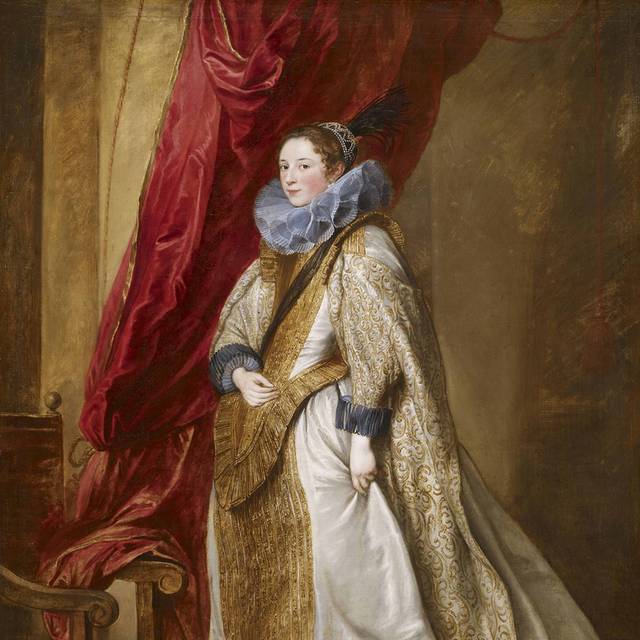 金色裙子的贵族女人宫廷油画