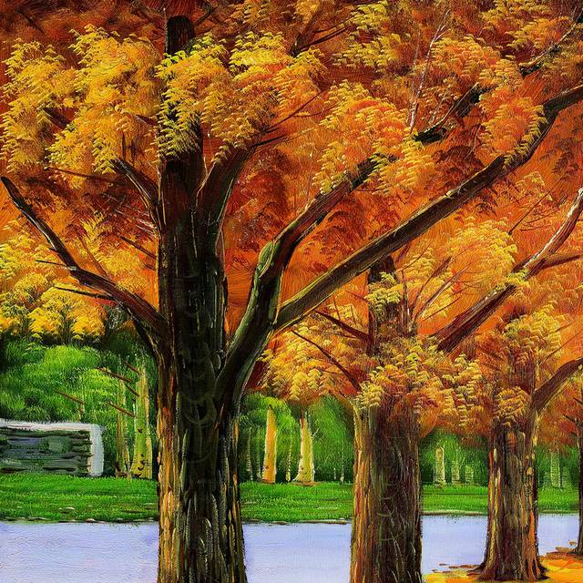 秋日树木客厅装饰画