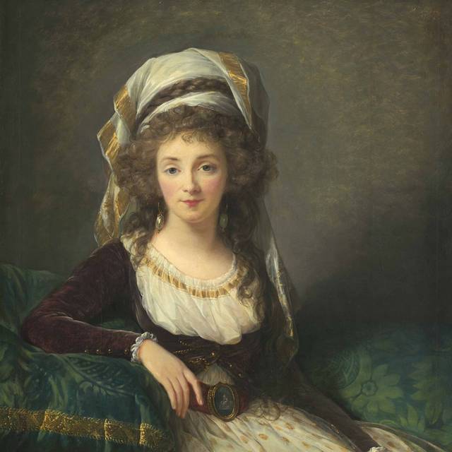 戴白色头巾的妇人欧洲宫廷油画