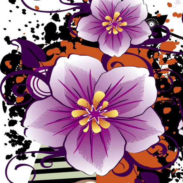 时尚大气精美紫色鲜花无框画